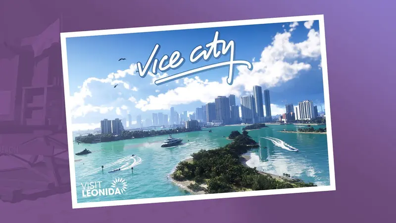 Vice City postcard artwork from GTA VI