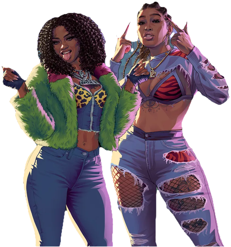 Real Dimez, the Vice City rap duo, from Rockstar's GTA 6 artwork